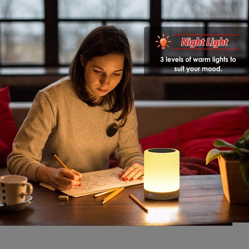 Set of 2 Bluetooth Speaker Night Light Portable Wireless Bluetooth Speakers Touc - Picture 6 of 8